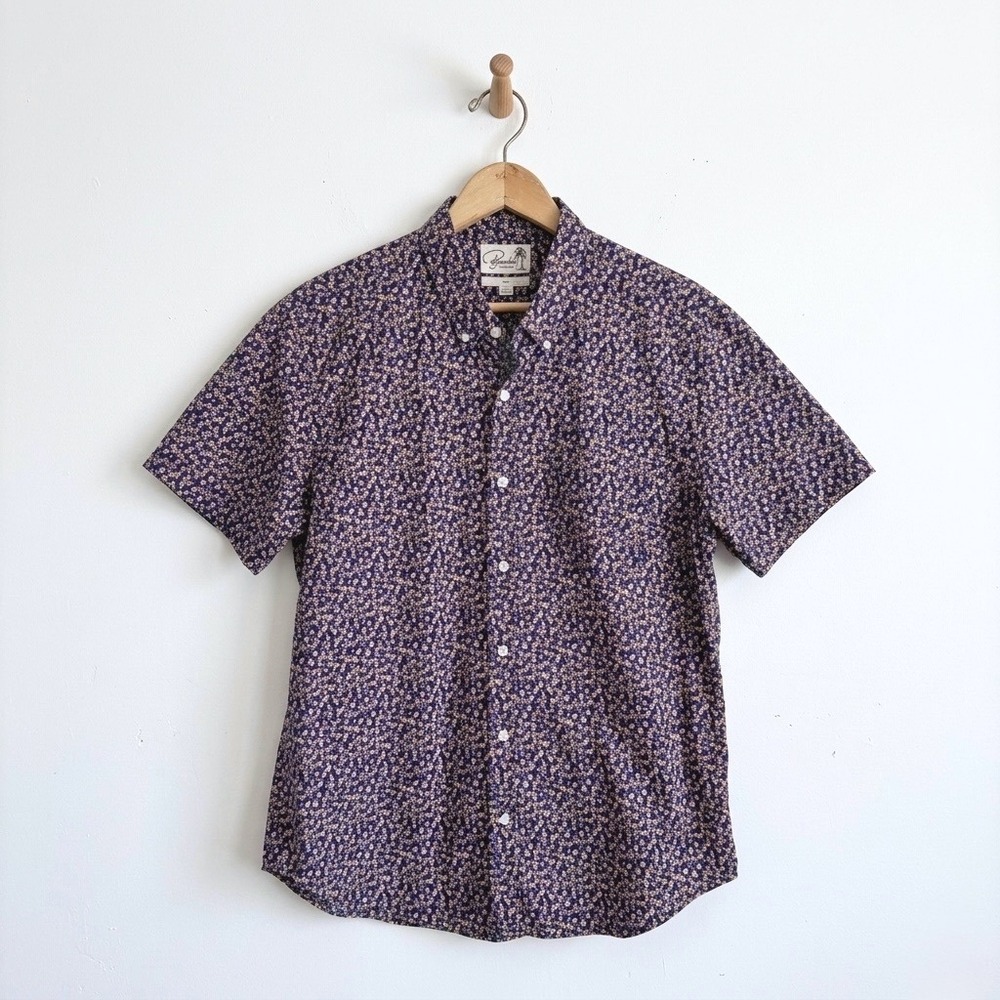 Bonobos Slim Fit Mens XL Short Sleeve Button Up Shirt Navy Blue Floral Casual